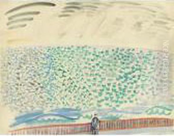 Le Promeneur Au Bord De Mer Au Havre Oil Painting by Raoul Dufy