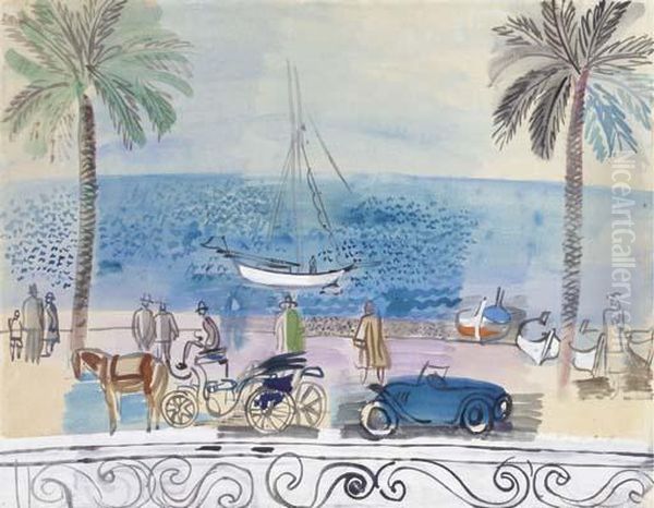 Cannes, La Croisette Oil Painting by Raoul Dufy