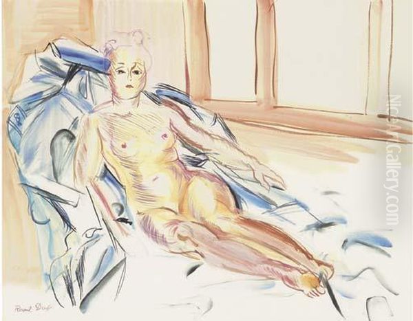 Nu A La Chaise Longue Oil Painting by Raoul Dufy