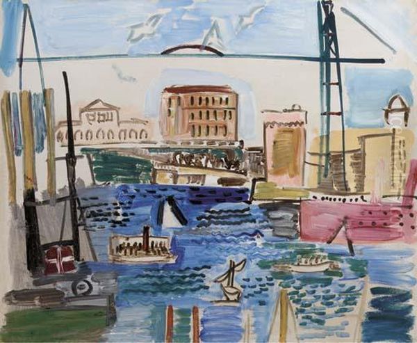 Le Port Et Le Pont Transbordeur, Marseille Oil Painting by Raoul Dufy