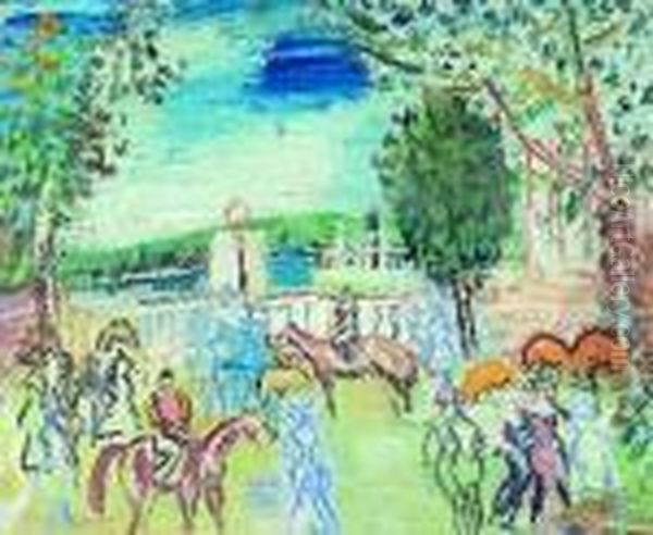 Sommerliche Partie Im Paddock. Oil Painting by Raoul Dufy