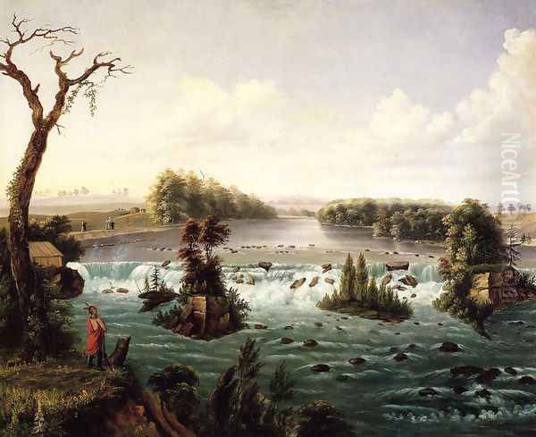 Falls of St. Anthony, Upper Mississippi Oil Painting by Henry Lewis