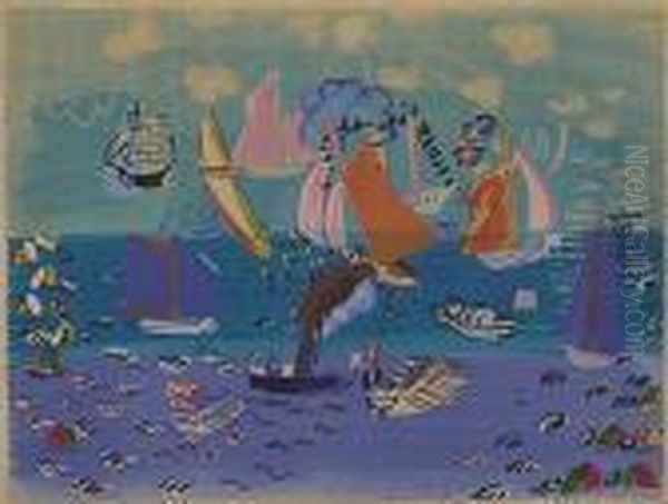 Au Port Oil Painting by Raoul Dufy