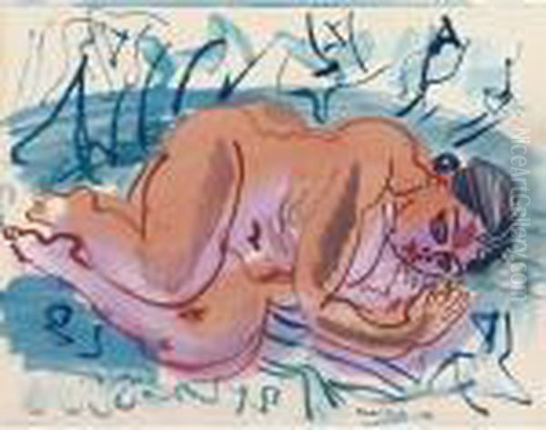 Nu Couche A La Draperie Oil Painting by Raoul Dufy