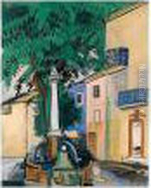 La Fontaine De Vence Oil Painting by Raoul Dufy