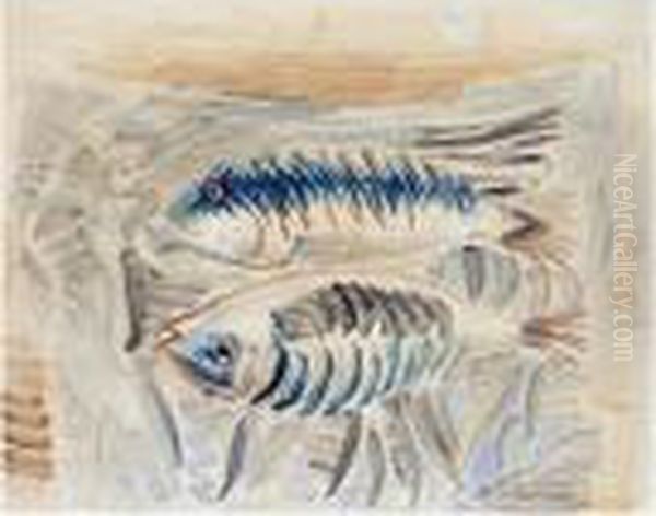 Les Deux Poissons Oil Painting by Raoul Dufy