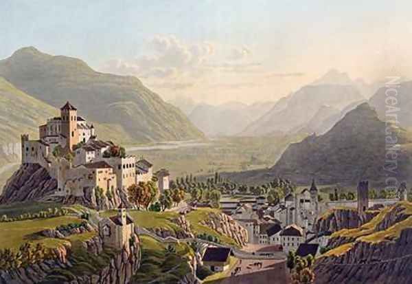 View of Sion Oil Painting by Mathias Gabriel Lory