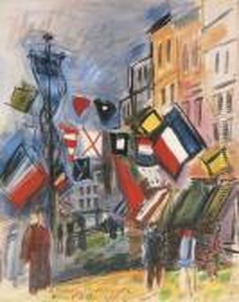 Le 14 Juillet Oil Painting by Raoul Dufy