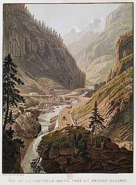 View of the New Simplon Pass 1811 Oil Painting by Mathias Gabriel Lory