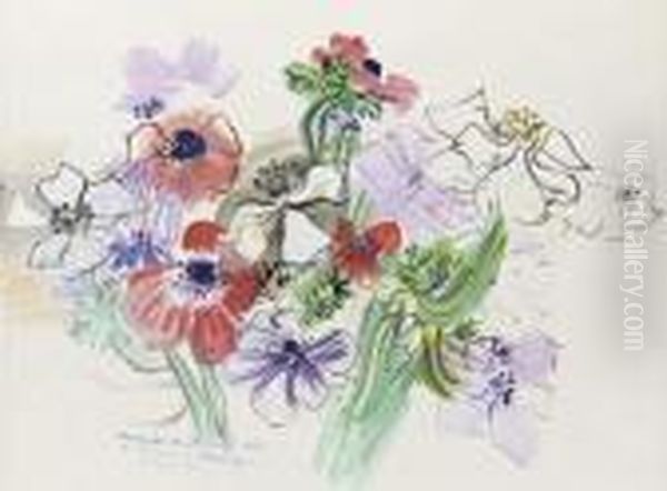 Anemones Oil Painting by Raoul Dufy