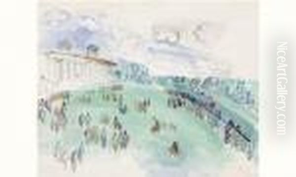 Champs De Courses A Chantilly. Oil Painting by Raoul Dufy