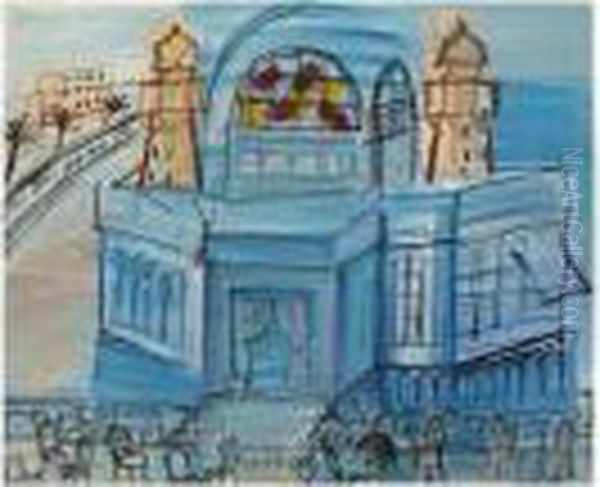 Casino Bleu De Nice Aux Chaises Oil Painting by Raoul Dufy