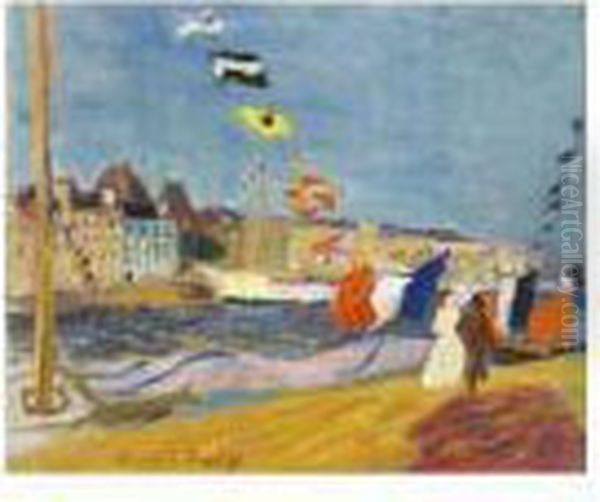 Bateaux Pavoises Au Havre Oil Painting by Raoul Dufy