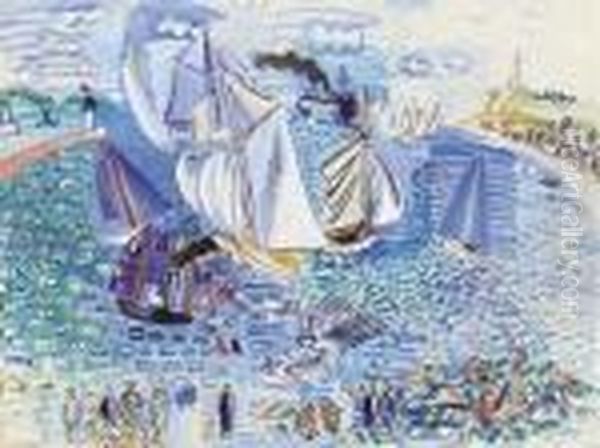 La Visite De L'escadre Anglaise Au Havre Oil Painting by Raoul Dufy