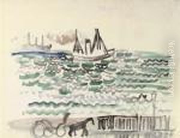 Promenade Et Cheval Au Havre Oil Painting by Raoul Dufy