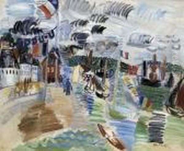 Caudebec, Le Port Oil Painting by Raoul Dufy