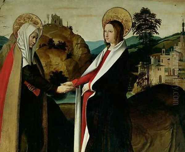 The Visitation 1500 Oil Painting by Josse Lieferinxe