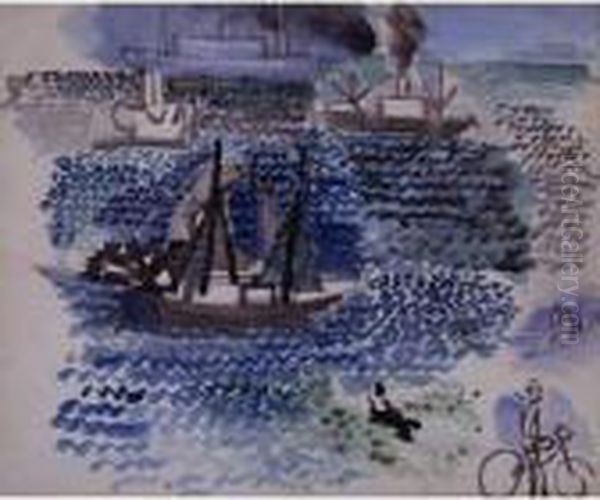 Bateaux Au Port Oil Painting by Raoul Dufy