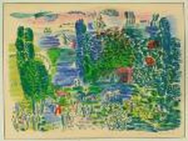 Course A Deauville<</b> Oil Painting by Raoul Dufy