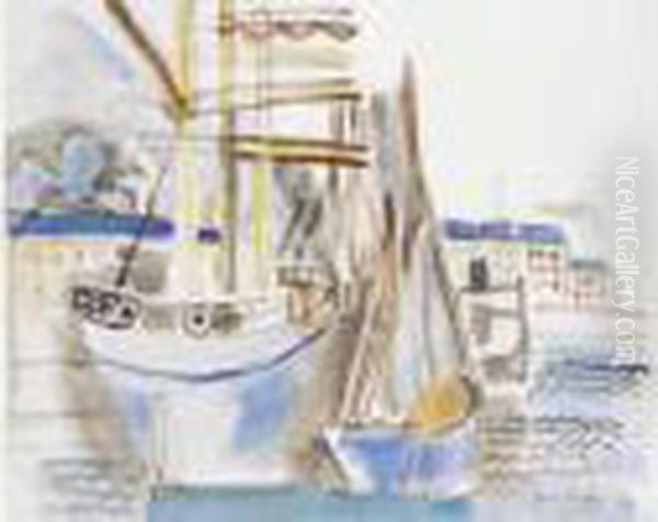 Bateaux Au Port Oil Painting by Raoul Dufy