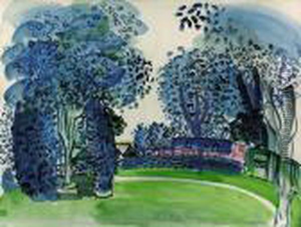 Paddock A Deauville Oil Painting by Raoul Dufy