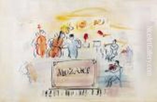 Mozart Oil Painting by Raoul Dufy