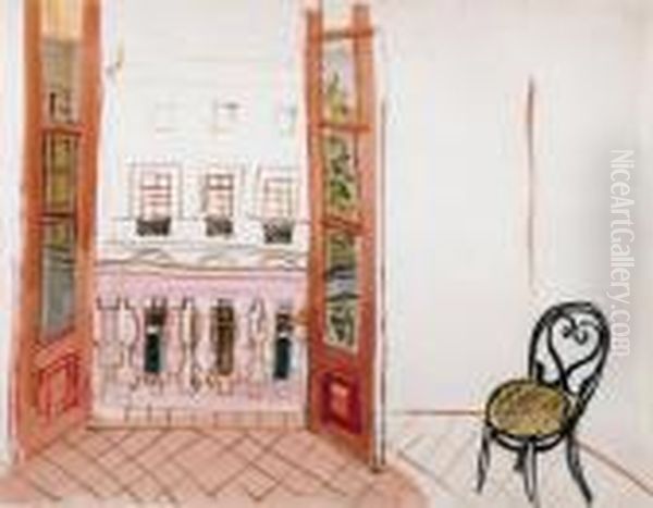 Interieur A Caldas De Montbuy Oil Painting by Raoul Dufy