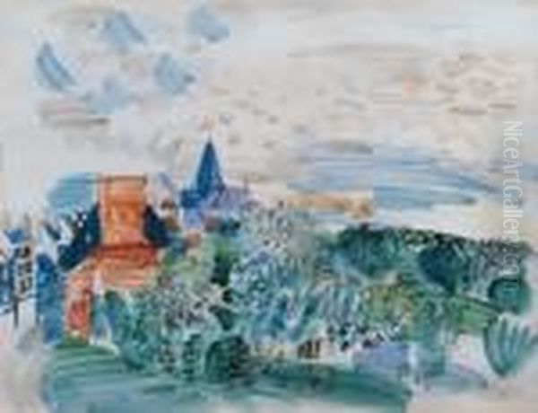 Village De Normandie Oil Painting by Raoul Dufy