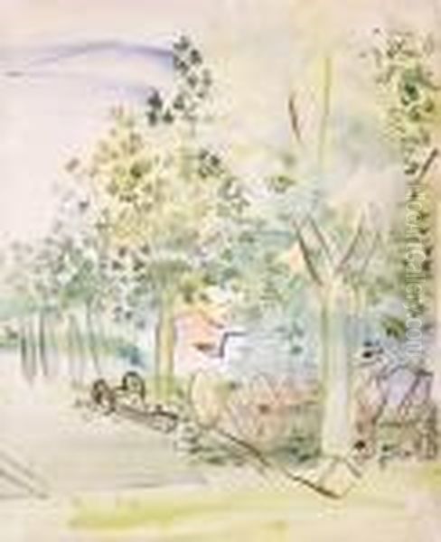 Les Charrettes Sous Les Arbres Oil Painting by Raoul Dufy