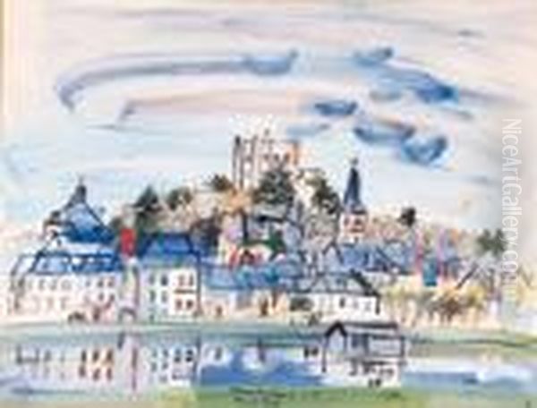 Signed, Titled And Dated 'raoul Dufy Montrichard 1937' (lowercenter) Oil Painting by Raoul Dufy