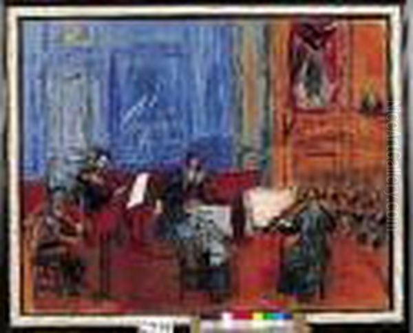 Le Quintette Bleu, 1946. Oil Painting by Raoul Dufy