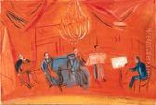 L'orchestre Rouge Oil Painting by Raoul Dufy