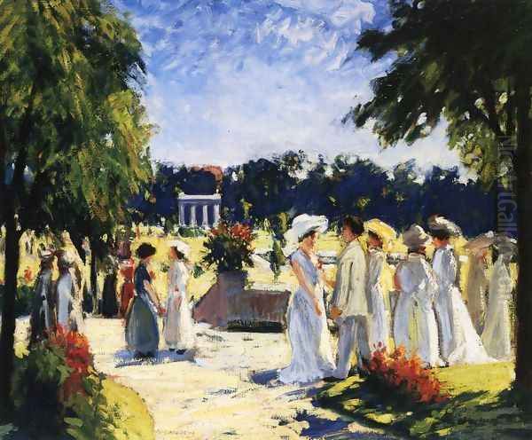 The Lawn Party Oil Painting by August Frederick Lundberg