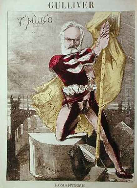 Caricature of Victor Hugo Oil Painting by Charles Auguste (Montbard) Loye