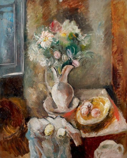 Le Bouquet Blanc Oil Painting by Charles Georges Dufresne