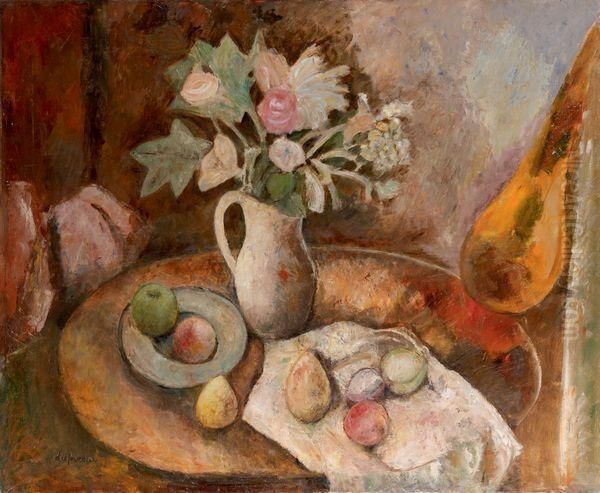 Bouquet Et Fruits Oil Painting by Charles Georges Dufresne