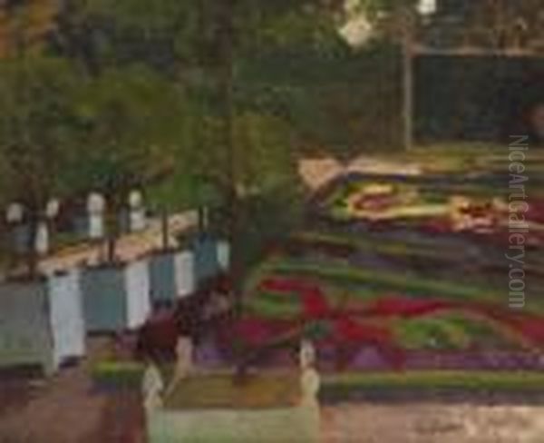 Le Jardin Du Luxembourg Oil Painting by Charles Georges Dufresne