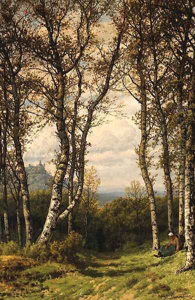 Paysage de Marais Oil Painting by Jean-Pierre-Francois Lamoriniere