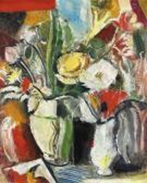 Nature Morte Aux Fleurs. Oil Painting by Charles Georges Dufresne