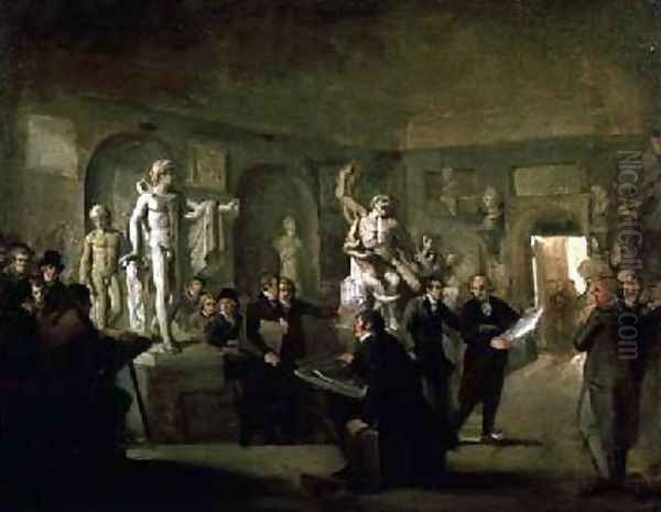 The Sculpture Gallery of the Felix Meritis Society Oil Painting by Adriaan de Lelie