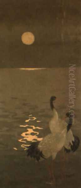 Cisnes Oil Painting by Enrique Simonet Lombardo