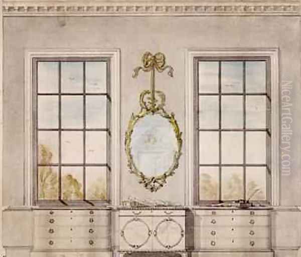 Design for a room by Linnell John 1723-99 Oil Painting by John Linnell