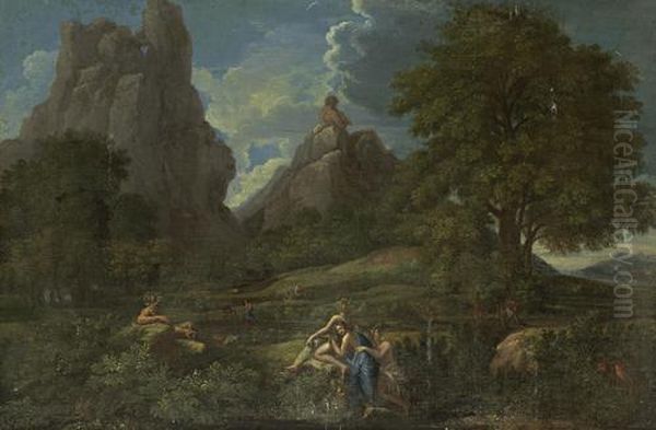 Nymphs And Satyrs Oil Painting by Gaspard Dughet Poussin