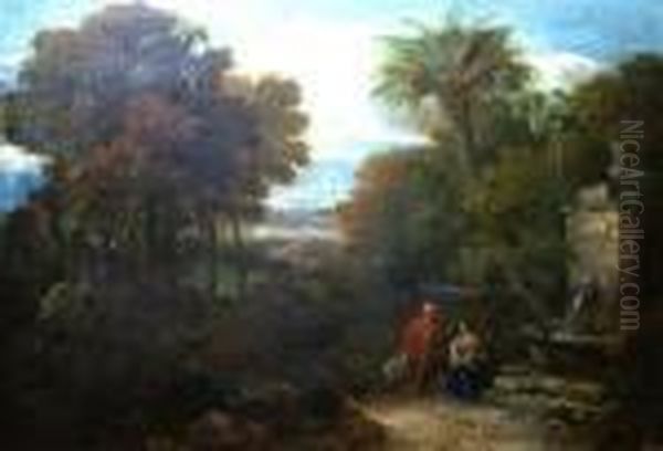 The Flight Into Egypt Oil Painting by Gaspard Dughet Poussin