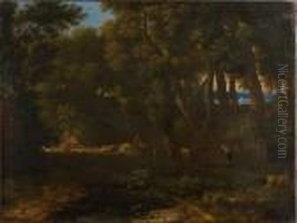 Paysage Ideal Oil Painting by Gaspard Dughet Poussin