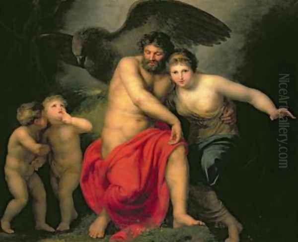 Zeus and Hera on Mount Ida Oil Painting by Andreas or Andries Lens