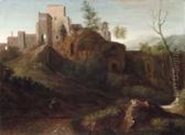 Veduta Di Ariccia Oil Painting by Gaspard Dughet Poussin