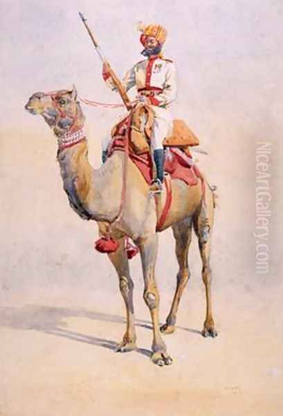 Sowar of the Bikanir Camel Corps Oil Painting by Alfred Crowdy Lovett