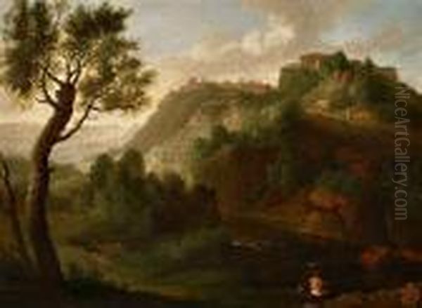 Landschaft Bei Tivoli Oil Painting by Gaspard Dughet Poussin