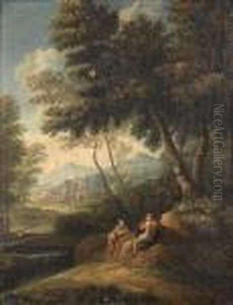 Paysage Romain Oil Painting by Gaspard Dughet Poussin